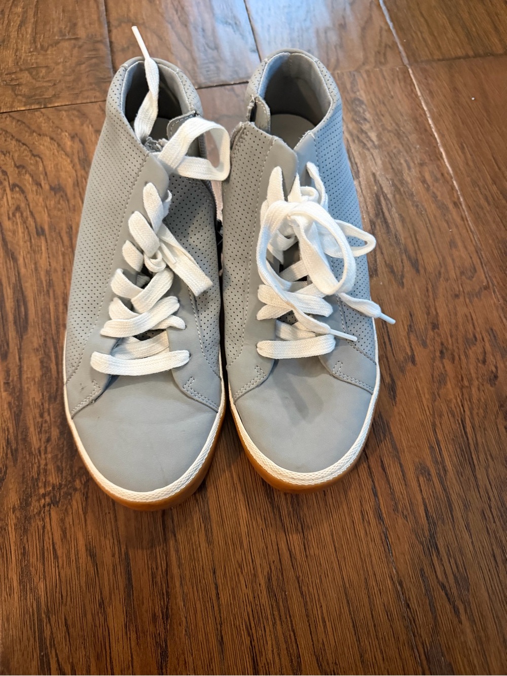 Gray & White High Top Sneakers